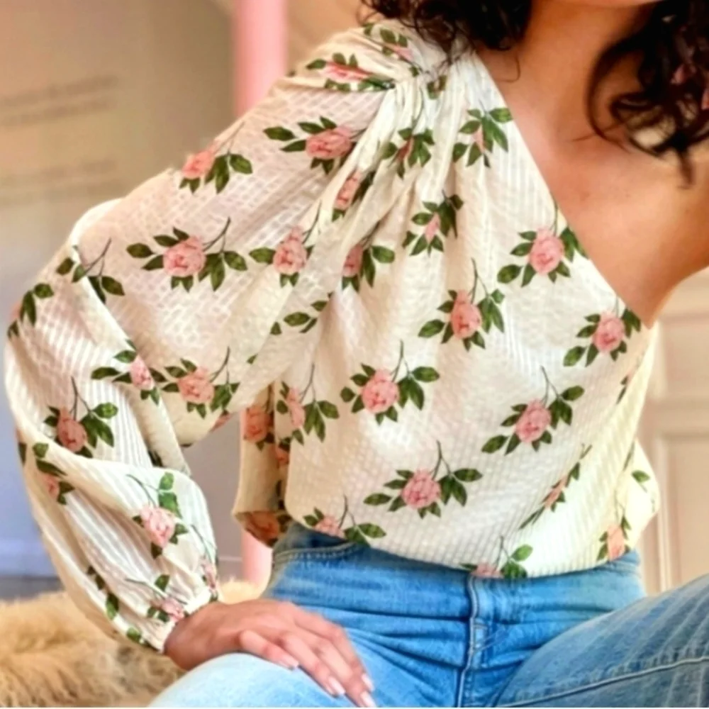 Cami Nyc The Lenore One Shoulder Top Floral - Picture 1 of 14